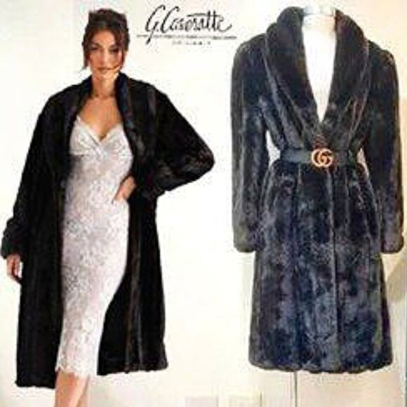 💥VINTAGE GLAM💥VTG 70s/80s LUXURY FAUX MINK FUR LONGLINE COAT in DARK BROWN - Picture 1 of 16